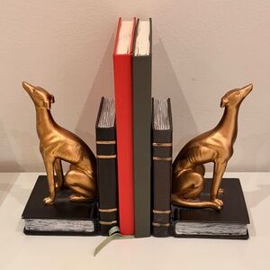 Decorative Gold Greyhound Bookends *Books not included